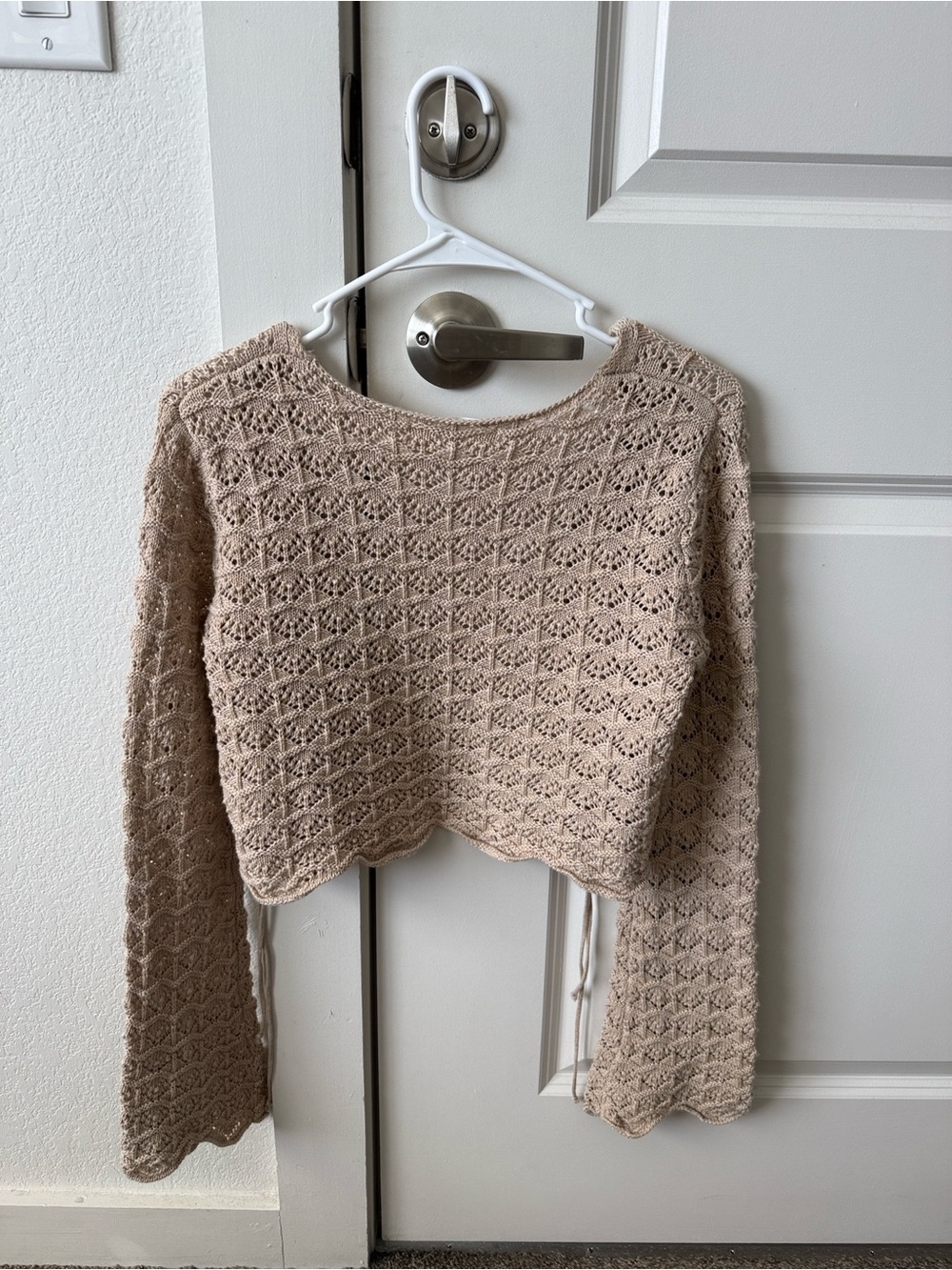 Altar'd State Lacey Crochet Tie Front Shrug - Picture 5 of 5
